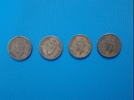 香港男皇頭硬幣(一角$0.1)。共四個