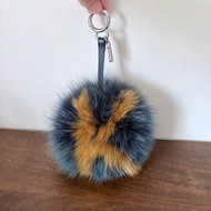 Fendi classic vintage navy fur bag Charm經典中古復古毛毛球吊飾小公仔包包手袋掛飾#V386