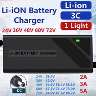 【Li ion Battery Charger】24V 36V 48V 60V 72V 2A 3A 5A Electric Bike Bicycle Charger Scooters Ebike With fan Lithium Battery LiFePo4 29.4V 42V 54.6V 58.4V 58.8V 67.2V 71.4V 73V 84V