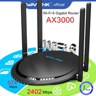 WAVLINK เราเตอร์ WiFi 6 AX3000แบนด์คู่ USB เราเตอร์อินเตอร์เน็ตไร้สายเล่นเกมกิกะบิตพร้อมเสาอากาศรับส