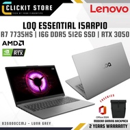 Lenovo LOQ Gaming 15ARP10E 83S000CCMJ - 15.6'' 144Hz R7 7735HS, 16GB DDR5 512GB SSD, RTX3050 W11 OPI