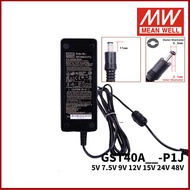 ✭Mean Well GST40A Series P1J 40W Adaptor 5V 7.5V 9V 12V 15V 18V 24V 48V Meanwell Universal Charger Power Supply