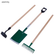 3psc/Set Metal Garden Spade Rake Tools For Dolls House Miniatures Accessories