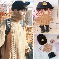 20CM The Untamed Sean Xiao Zhan Yibo Doll Clothes Casual Brown Sweater Cap Toy Dolls Accessories