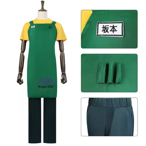 New Anime SAKAMOTO DAYS‌ Taro Sakamoto Cosplay Costume for Men Clothes Eyeglass Green Apron Hallowee
