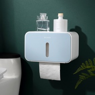 ECOCO Tissue Box Wall Mounted Paper Roll Holder Waterproof Bathroom Storage Shelf Toilet Paper Holde