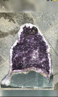大型優質天然巴西紫水晶洞8kg，Amethyst Geode，頂級5A+ ，閃閃生輝，內生方解石，招財，吸財
