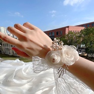 White Camellia Bridesmaid Wrist Flower/Groomsmen Corsage/Fresh/Korean Corsage/Korean Wedding Accesso