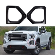 2x Glossy Black Fog Lamp Cover Frame for GMC Sierra 1500 Denali SLT AT4 2019-22