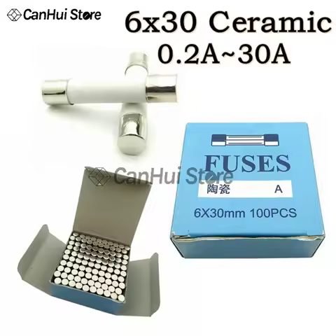 10PCS 6*30 Fast Blow Ceramic Fuse 6x30mm Fuse 250V 0.5A 1A 2A 3A 4A 5A 6A 8A 10A 12A 15A 16A 20A 25A