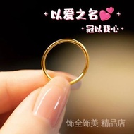 ring 戒指 素圈戒指极细纯银999情侣对戒不掉色三生三世男女简约高级情 q4M6szBHD60224