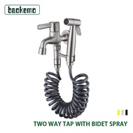 Baokemo FULL SET 304 Stainless Steel Two Way Tap Bathroom Faucet with Bidet Spray Holder and Flexible Hose