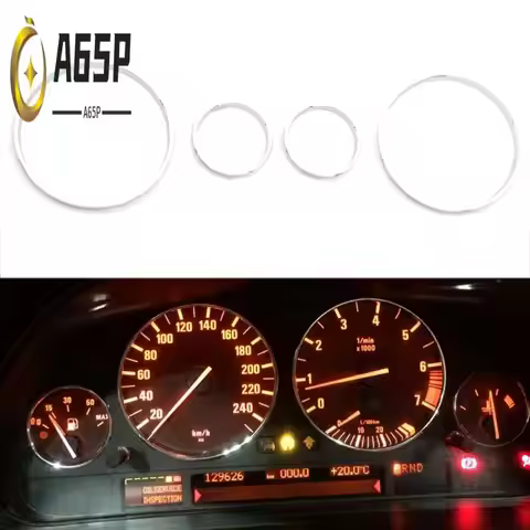 A65P-Car Speedometer Cover Bezel Trim Dashboard Gauge Ring Set For BMW E39 5 Series E38 7 Series E53