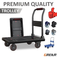 Foldable Trolley 120kg Flat Black Thickened Bearing Platform Trolley