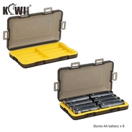 KIWI Silicone Waterproof Battery Storage Box Battery Holder Case For 8 AA or 14500 Batteries Contain