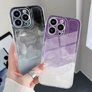 for POCO C65 C55 C40 M6 Pro 4G M4 M3 Pro 5G X6 X5 X4 X3 GT F3 Black Purple Gradient Clear TPU Case Air Cushion Square Anti-Drop Cover