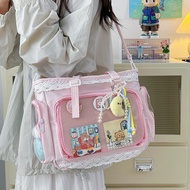 Japanese Transparent Ita Bag Ita Bag Tote Bag Aesthetic LaceWanita Shoulder Bag Display Doll Pin Bad