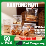 50PCS Bread Bag Transparent Paper Bread Bag Paper Bag Bread