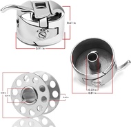 2 Pieces Domestic Sewing Machine Bobbin Cases 10 Pieces Metal Sewing Machine Bobbins for Embroidery/