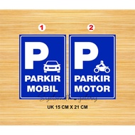 NO CAR PARKING STICKERS - NO MOTORCYCLE PARKING STICKERS