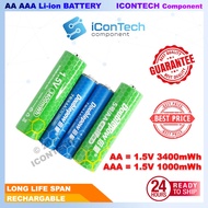 DoublePow AAA rechargable battery lithium battery AA battery lithium AA battery rechargable