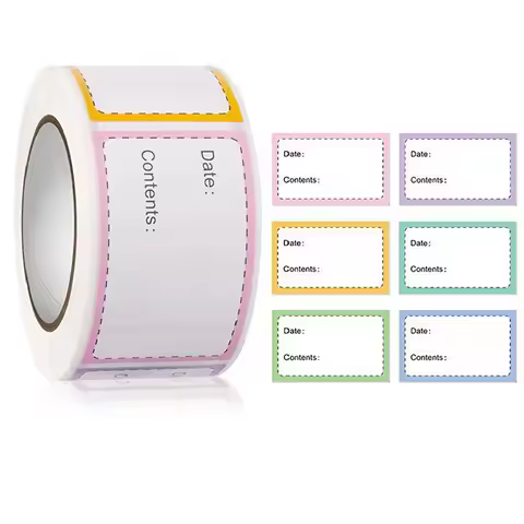 250Pcs/Roll Self-Adhesive Freezer Refrigerator Food Storage Paper Sticker Labels White Date Stickers