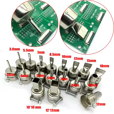 18PCS 850 Series 22mm GBA SMD SMT IC Universal Nozzle for 858 858A 858D+ 8586 Soldering Station Hot 