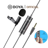 [No Need Battery] BOYA BY-M1S New Lavalier Microphone Clip-on Condenser Lapel Mic Powered by Devices for Phones Cameras