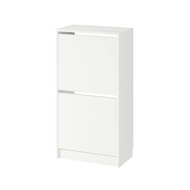 IKEA BISSA Shoe cabinet with 2 compartments, white, 49x93 cm