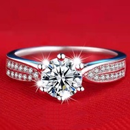 ของแท้ PT950 แหวนทองคำขาวแหวนเพชร Moissanite แหวนคู่ทองคำขาวแหวนแต่งงานชายหญิง