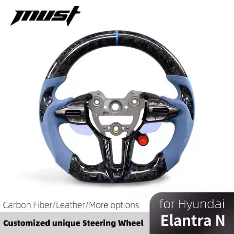 For Hyundai Elantra N I30N I20N N-line 2019-2025 Customized Carbon Fiber Leather Steering Wheel Supp