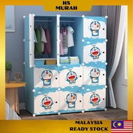 Almari Pakaian Gantung Baju Budak Anak Kanak Rak Buku Kasut Mainan 12 Cube Kids Clothes Wardrobe Doraemon Cabinet Racks