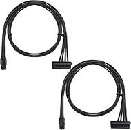 2PCS Mini 4 Pin to Right Angle 15 Pin SATA Power Adapter Cable HDD Power Cable Motherboard Port Wire