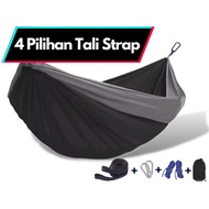 Set Hammock Dan Strap  / Set Buaian Gantung / Set Buaian Outdoor dan Carabiner Hook / Hammock Parach