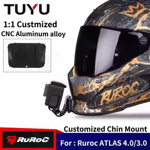For Ruroc ATLAS 4.0/3.0 Premium Customized Motorcycle Helmet Aluminium Chin Mount for GoPro12 11 10 