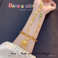 Necklace Bracelet Sweater Chain Happy Tassel Ruyi Lock Female Safe Pendant Stacking Multi-Circle Pla