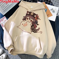 Genshin Impact Áo Hoodie Nữ 2021 In Hình Áo Chui Đầu Nữ In Hình Hip Hop