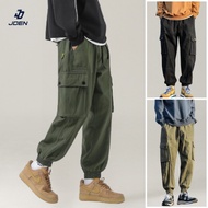 JDEN M-5XL Plus Size Army Green Multi Pocket Japanese-style Cargo Pants Men Seluar Kargo Pocket Lela
