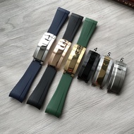 Suitable for Rolex Daytona Black Green Blue Water Ghost Yacht GMT Arc Strap Rubber Strap 20mm