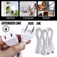 Portable socket cord, 5m extension cord