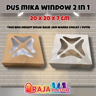 Brown Kraft Mica Motif and Plain Box 20x20x7cm / Plain Kraft Box 20x20x7cm