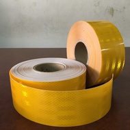 PVR Reflective Yellow Sticker Equivalent To The Grade Die Width 3 Inches Length 1 Meter