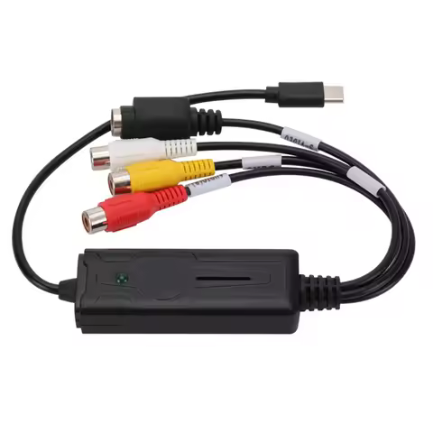 Type-C Audio Video Capture Card Adapter USB C To RCA Video Capture Converter For TV DVD VHS Capture 