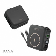 【DAYA】多功能自帶雙線 磁吸無線充萬用行動電源10000mAh-星辰黑