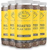 Healthy Treat Roasted Flax Seed - Jeera Ajwain Flavor 750 gm (Pack of 5 , Each 150 gm) | Rich in Fib