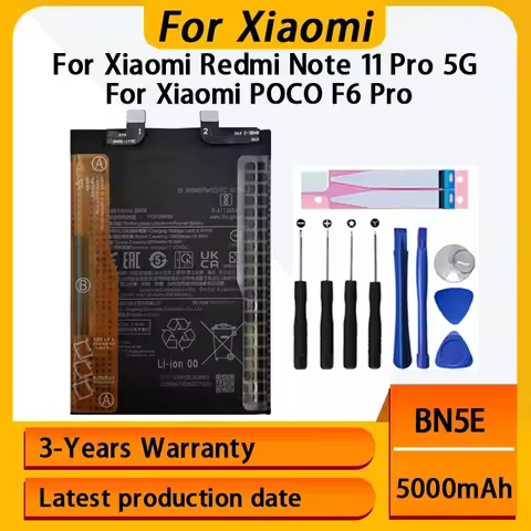 Fast Shipping BN5E Battery 5000mAh For Xiaomi POCO X4 PRO/Redmi Note 11 Pro/11E Pro 5G Phone Batteri