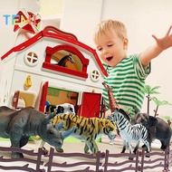 TEMI Animal Toys for Kids Big Rubber Wildlife Kids Educational Animals  Jungle Zoo Learning Toys