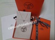 有單, 全新 Hermes mini pop h necklace pendant gold x blue lin 頸鏈 項鍊 亞麻藍 x 金