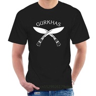 "Gurkhas Crossed Knives Graphic" Trendy Cotton Crew Neck T-Shirt, Military - Inspired Street Style, 