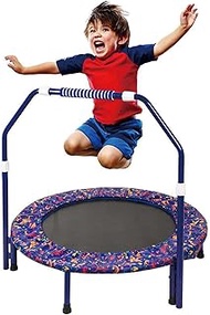 Kids Trampoline with Foldable Bungee Rebounder Adjustable Handrail and Safety Padded Cover Mini Trampoline for Indoor and Outdoor use